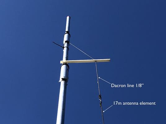 The small PVC pipe holds the top of the wire